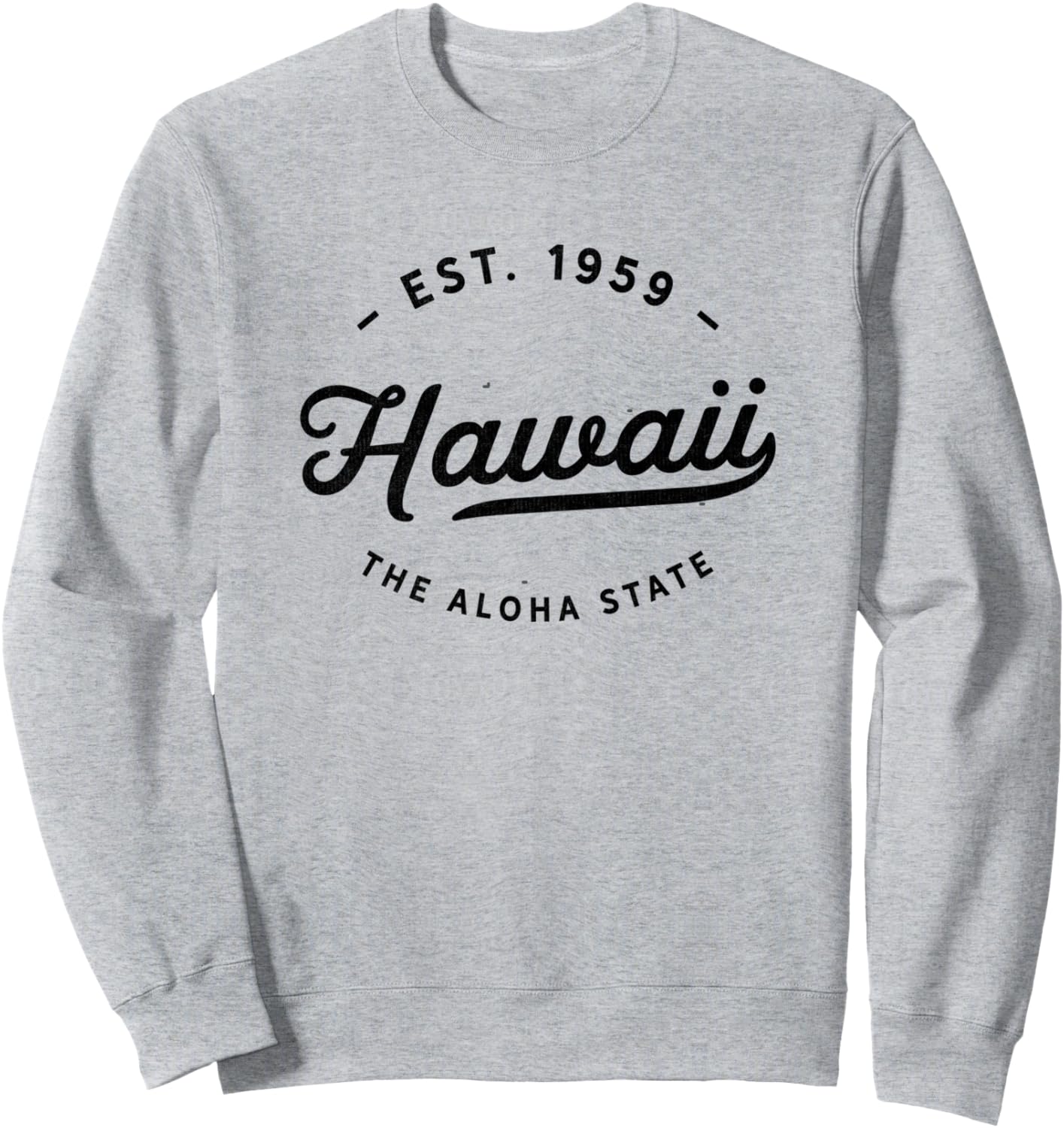 

Классическая ретро-толстовка с гавайским принтом «Штат Алоха» 1959 года Vintage Hawaii Novelty, серый