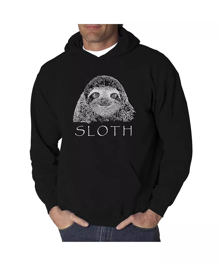 

Мужская худи с принтом - Sloth LA Pop Art, черный