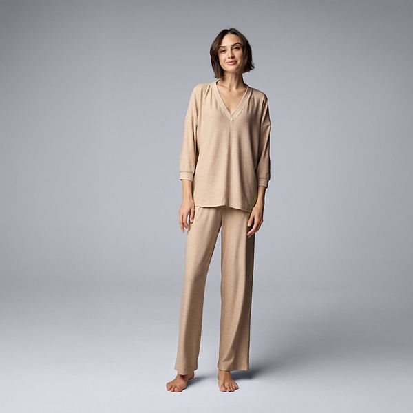 

Женский комплект пижамы: топ и брюки Simply Vera Vera Wang, Sand