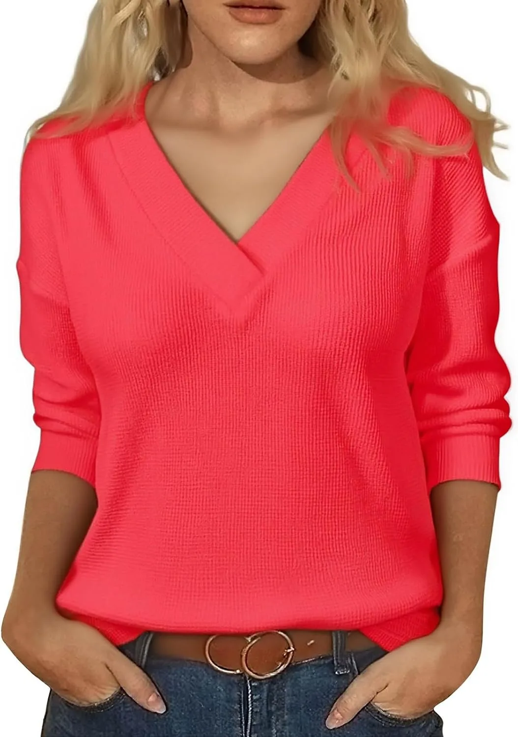 

Женский свитер V-образным вырезом, свободного кроя, с принтом