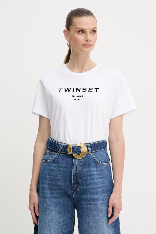 

Хлопковая футболка Twinset, белый