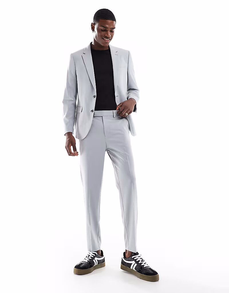 

Зауженные брюки ASOS DESIGN серого цвета