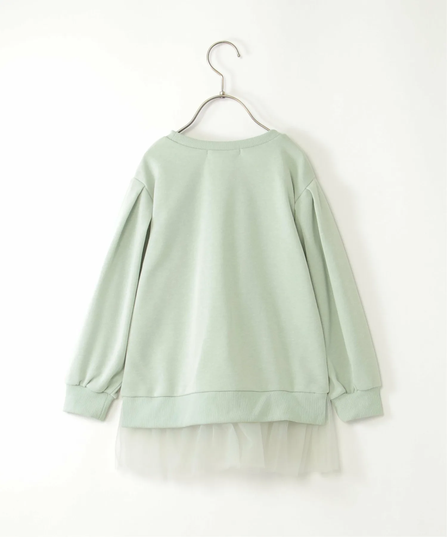 Мини-флисовый пуловер на подкладке из тюля (120-160 см) Ikka, Mint green — фото 3