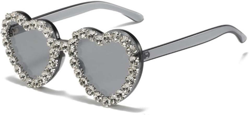 

Винтажные розовые солнцезащитные очки в форме сердца с бриллиантами для женщин, роскошные солнцезащитные очки с бриллиантами, ретро-стиль, хип-хоп, крутые очки для женщин LJTJTAV, Gray