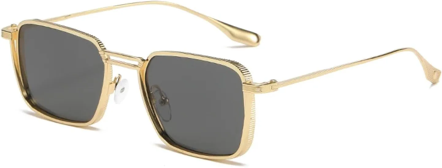 

Классические металлические солнцезащитные очки для женщин, ретро-стиль, роскошная оправа, простой дизайн, защита от УФ-излучения UV400 TVTBBVV, Gold Grey