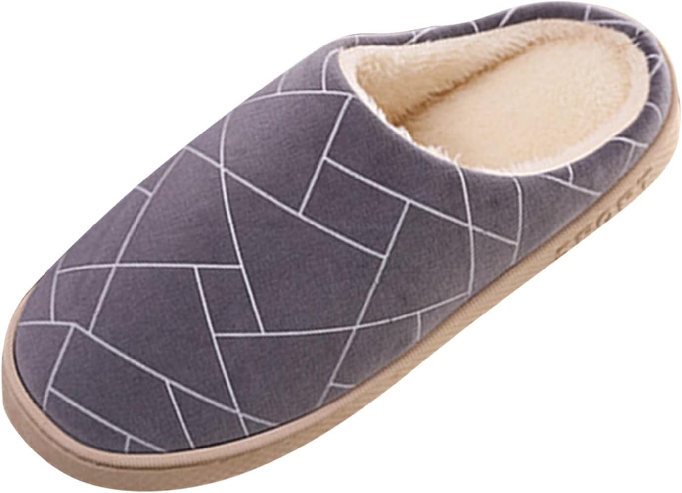 

Мужские зимние хлопковые домашние тапочки KRIDDR с противоскользящей подошвой, удобные, теплые, с плюшевой мягкой внутренней отделкой и толстой подошвой, серый