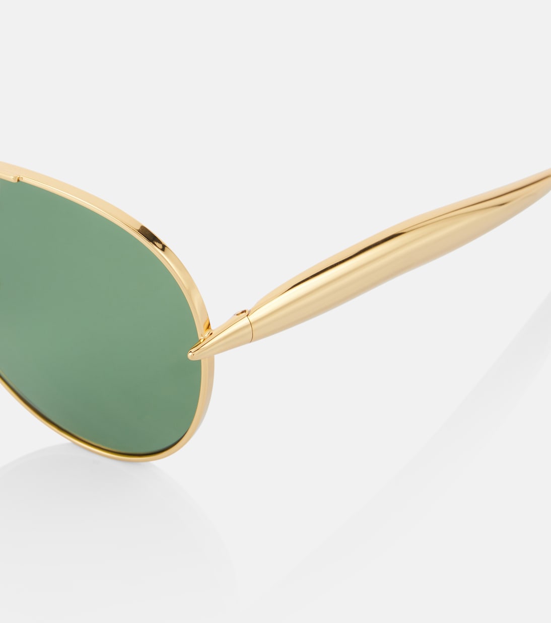 Солнцезащитные очки Sardine Aviator Bottega Veneta, Gold-Gold-Green — фото 2