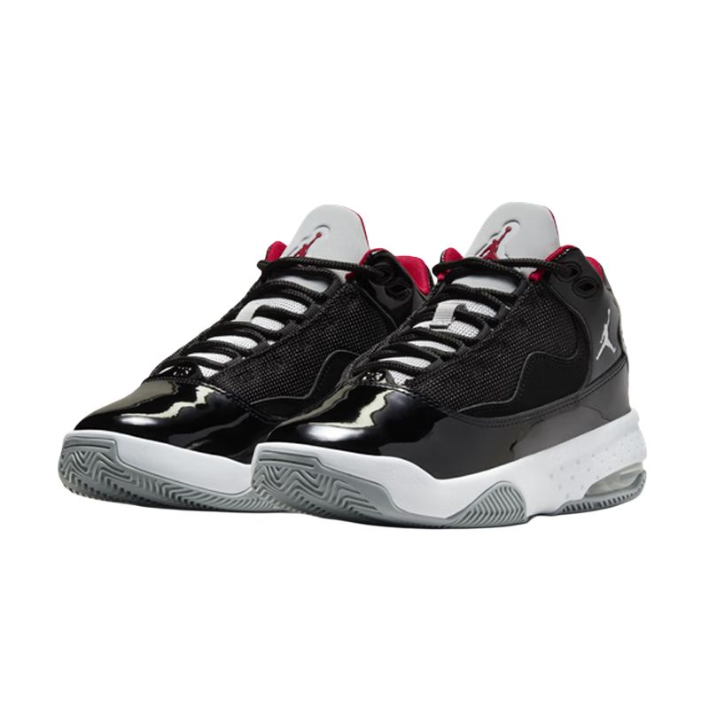 Jordan Max Aura 2 нескользящие устойчивые к истиранию кроссовки для баскетбола Mid top черные детские — фото 4