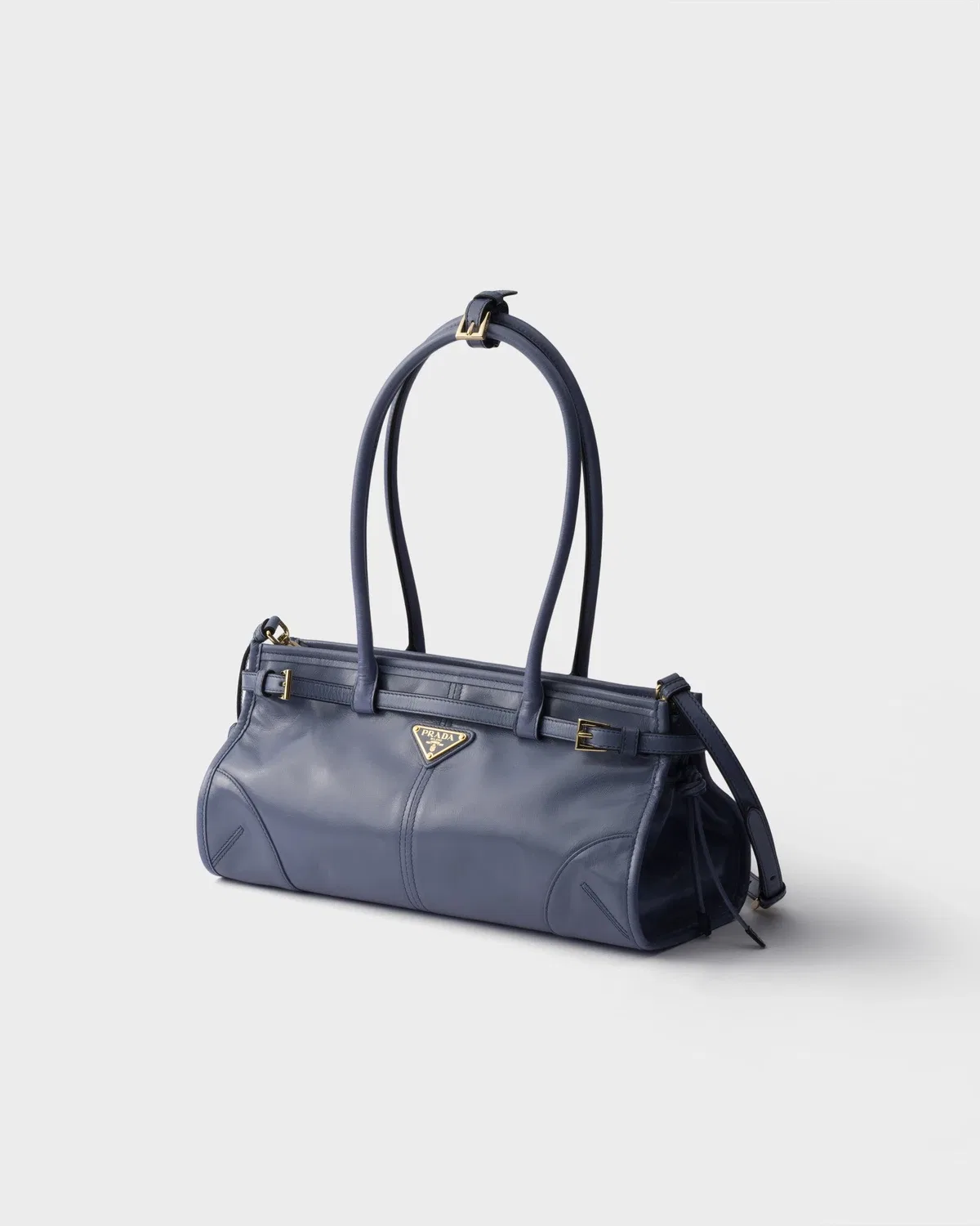 Средняя кожаная сумка Prada Bonnie, синий — фото 2