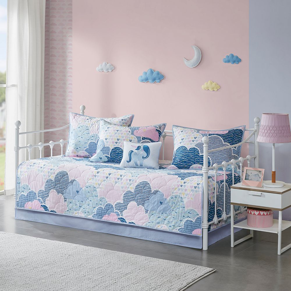 

Набор двусторонних хлопковых чехлов для кушетки Urban Habitat Kids Bliss из 6 предметов с декоративной подушкой, синий