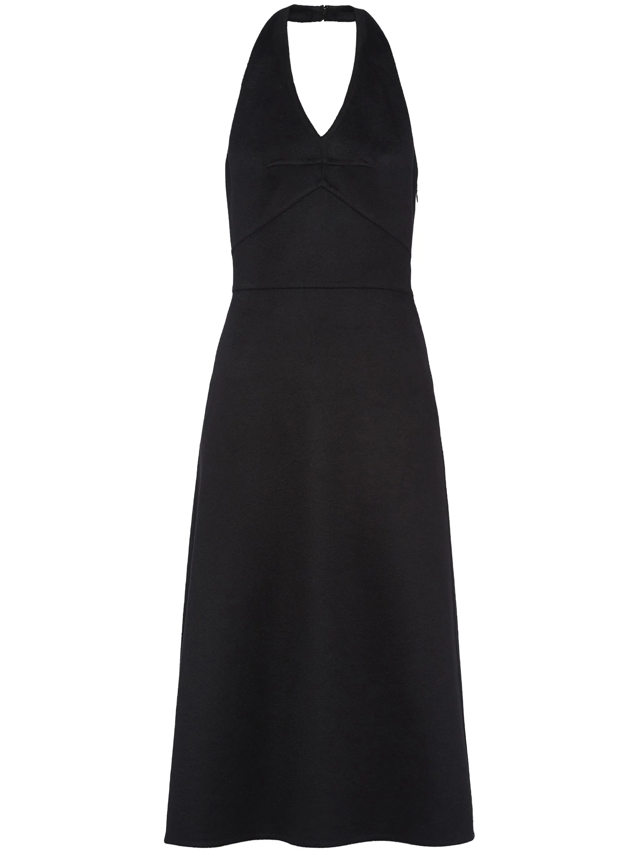 

Двойное кашемировое платье миди на бретельках Prada, черный