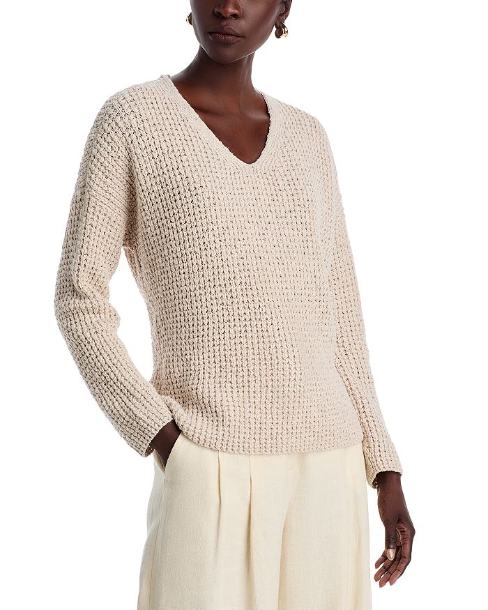 

Свитер с V-образным вырезом Eileen Fisher, коричневый/бежевый