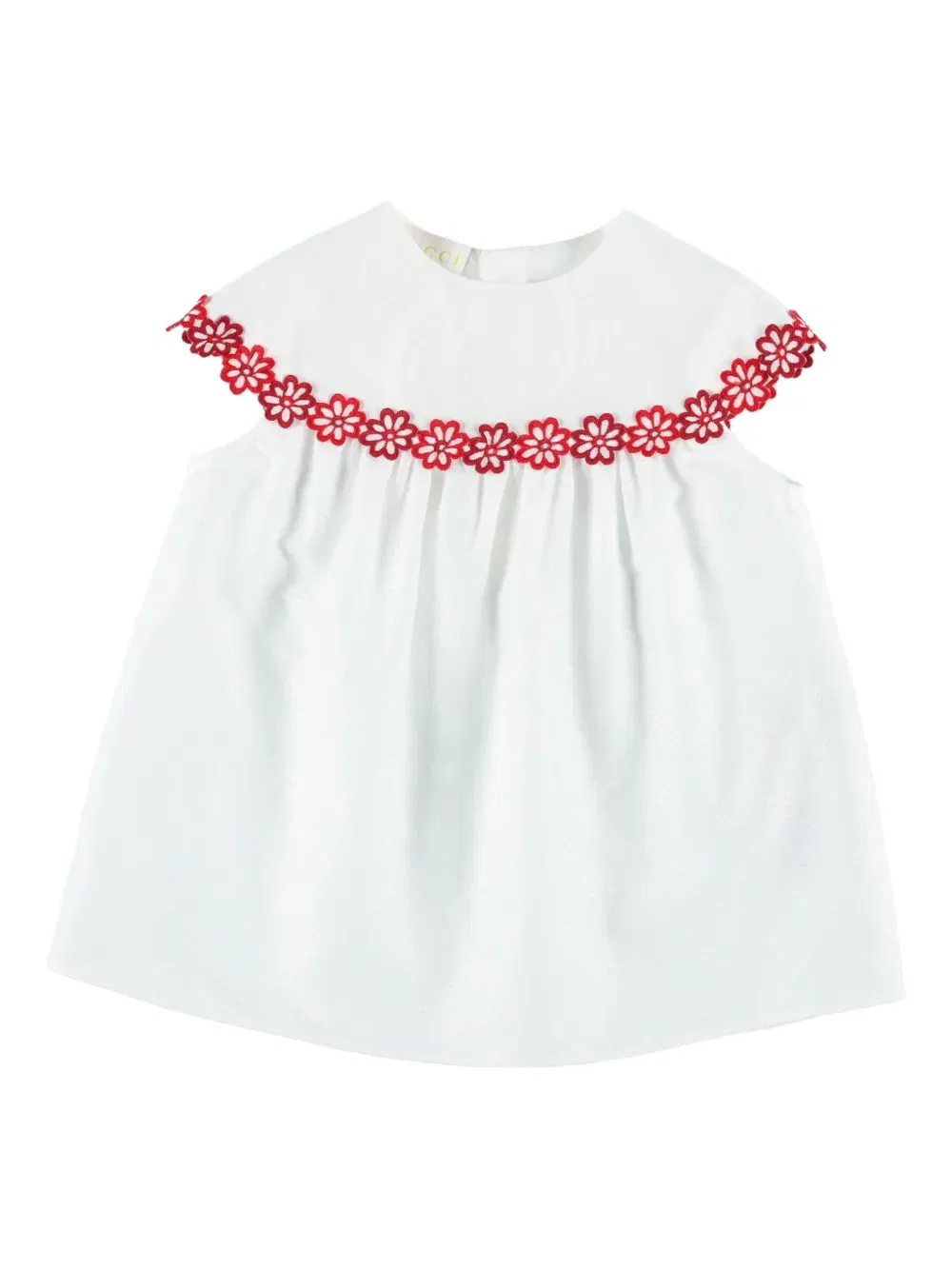 Платье с цветочным узором Gucci Kids, белый