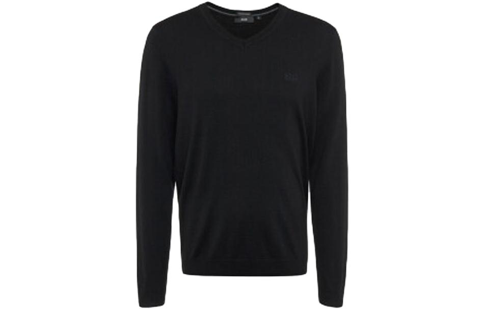 

Трикотажный свитер мужской с V-образным вырезом Moderate Others HUGO BOSS, черный