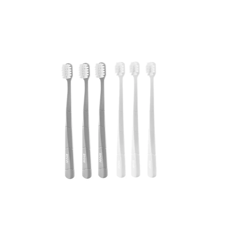 RNW Ультрамягкая зубная щетка для защиты десен, 4 шт, Large Head Gray Toothbrush*3+Small Head White Toothbrush*3