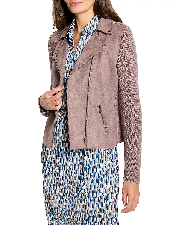 

Мотоциклетная куртка из смешанных материалов Nic+Zoe, коричневый