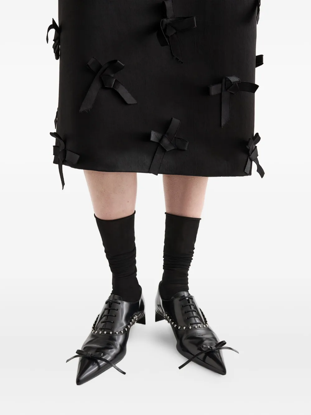 Лакированные оксфорды с заклепками JIL SANDER, черный — фото 4