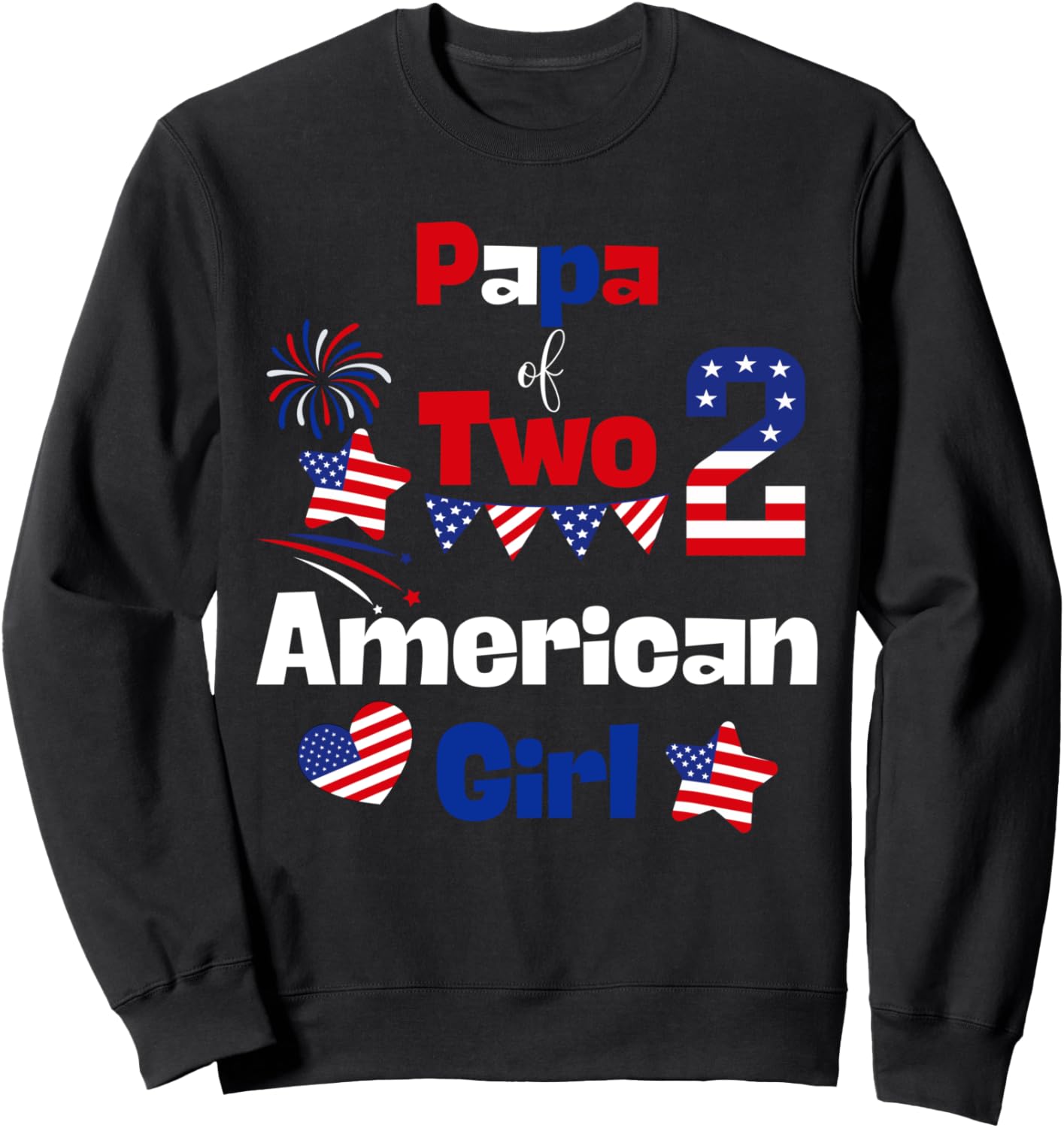 

Толстовка для вечеринки в честь второго дня рождения девочки в американском патриотическом стиле, Папа двоих детей, черная Family Look Patriotic Theme Decorations Gifts, Черный, Толстовка для вечеринки в честь второго дня рождения девочки в американском п