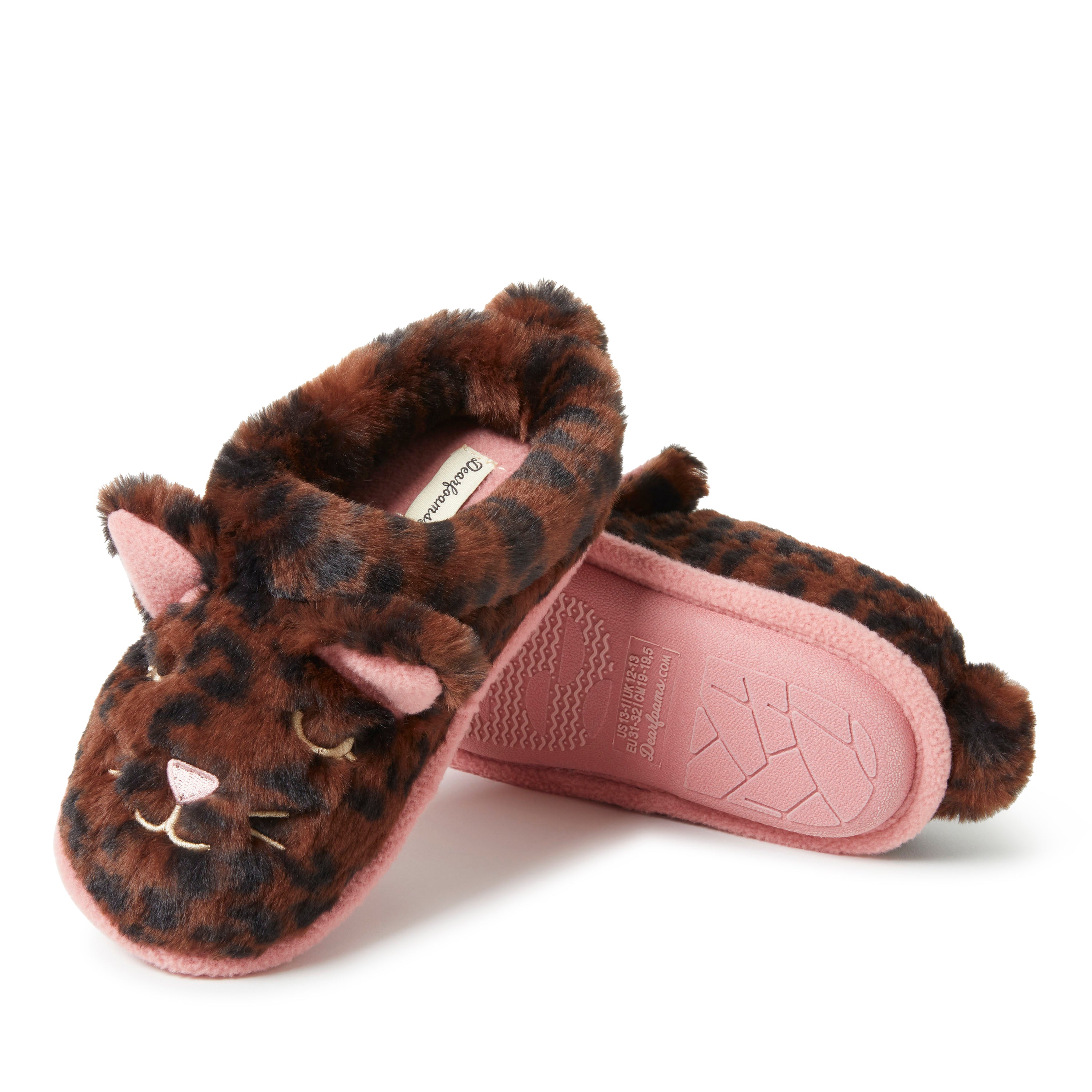 

Детские домашние тапочки-слипоны Peyton Animal Slip-On Clog House Slipper от Dearfoams, цвет leopard