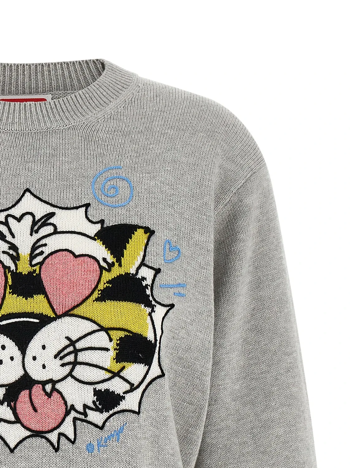 Свитер KENZO «Дикий тигр», серый — фото 3
