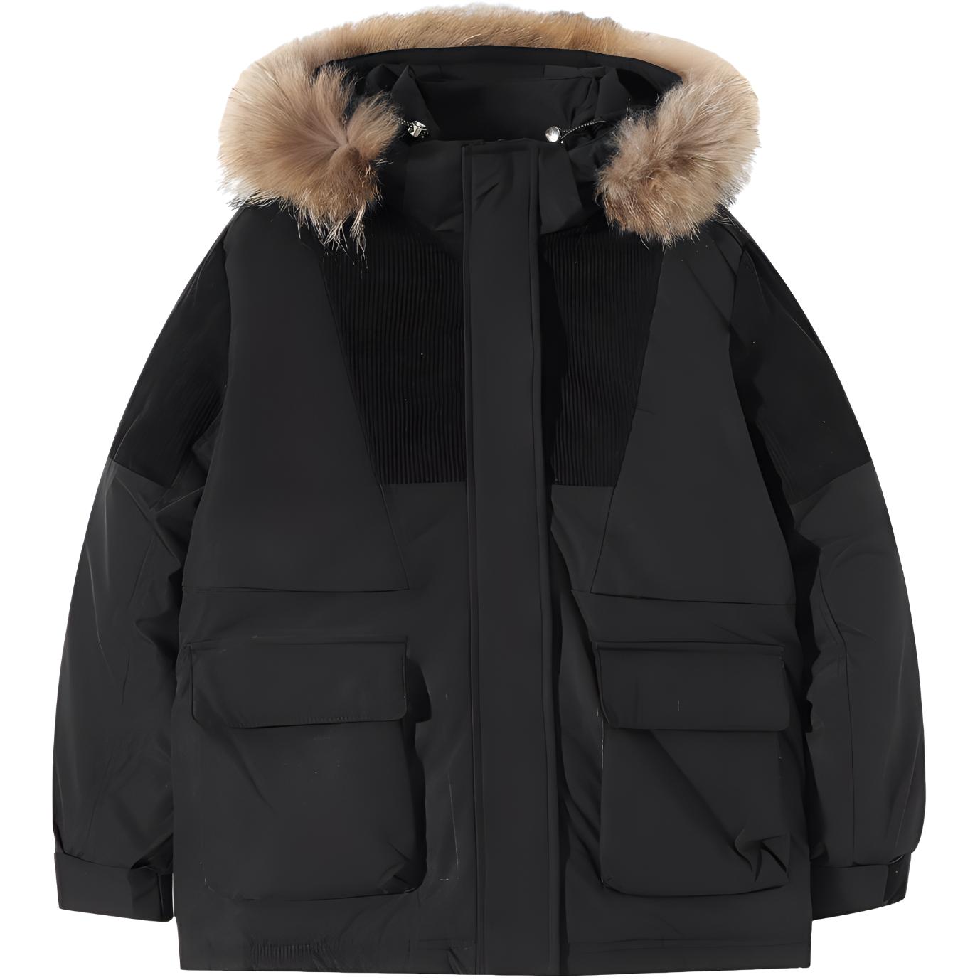 

EIDOLON GRAIN Пуховик Women's, Black with Genuine Fur Collar