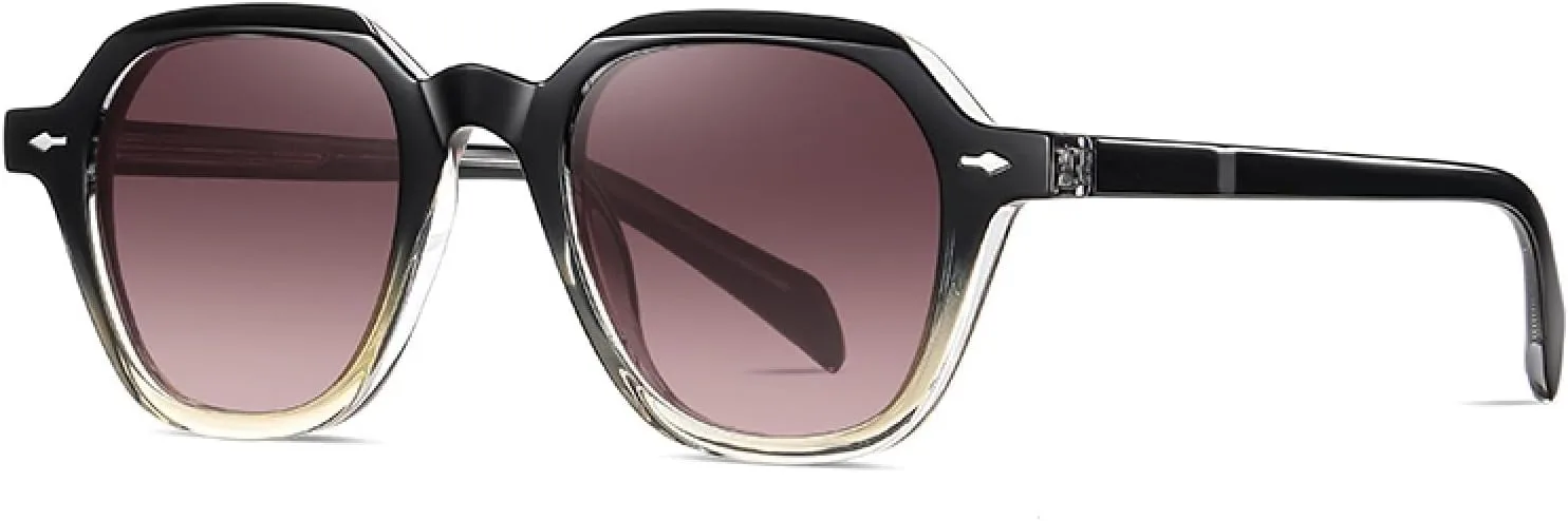 

Женские поляризованные солнцезащитные очки, мужские солнцезащитные очки UV400 в оправе из ацетатного волокна, для вождения, пляжа и вечеринок VFDHN, Black Beige Tea