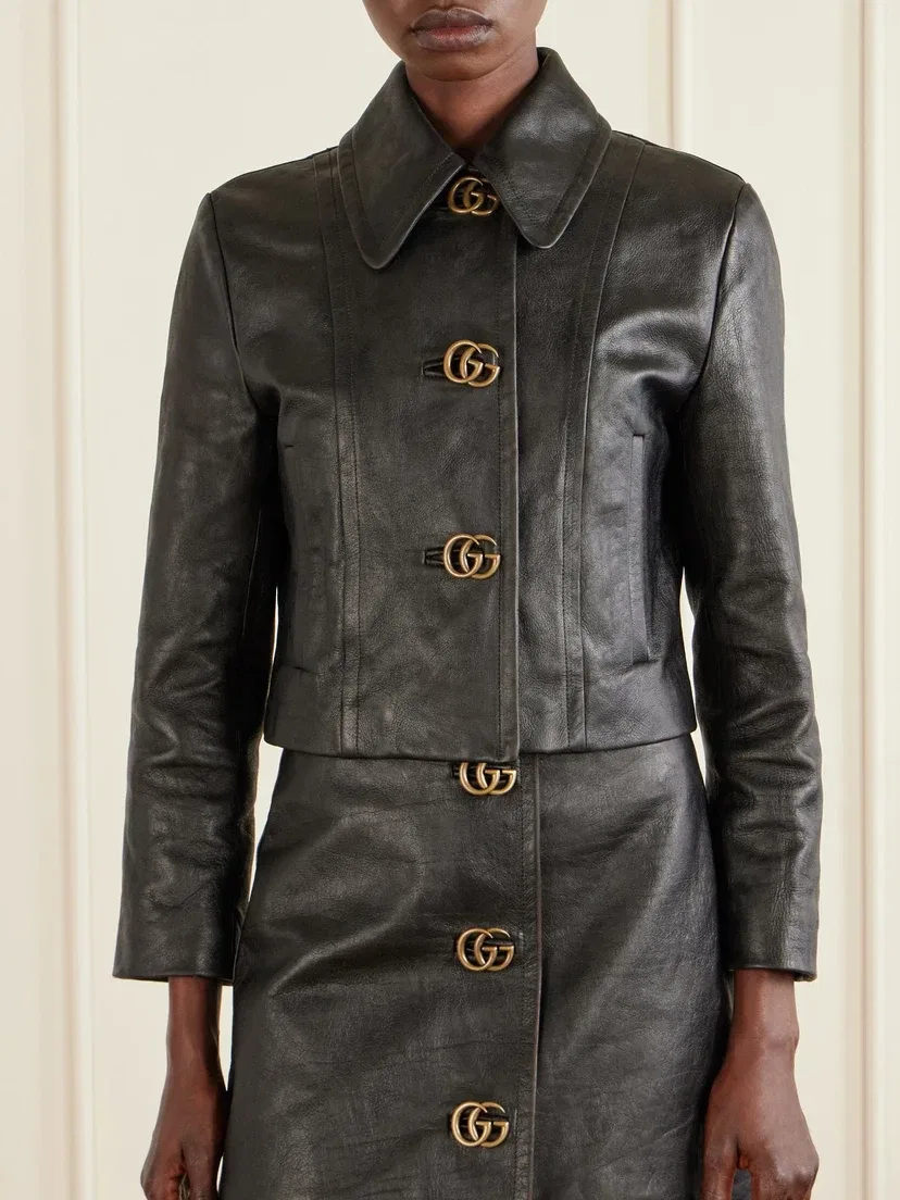 Кожаная куртка GUCCI, черный — фото 3
