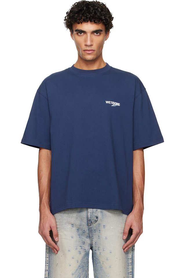 

Футболка с логотипом в виде волны «1506» We11Done, темно-синий