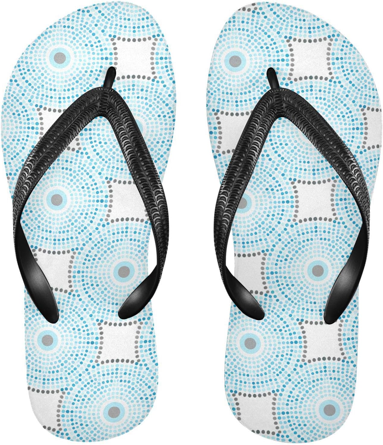 

Женские и мужские пляжные шлепанцы с синим круговым узором, резиновые, нескользящие, летние, для душа и прогулок Sinestour