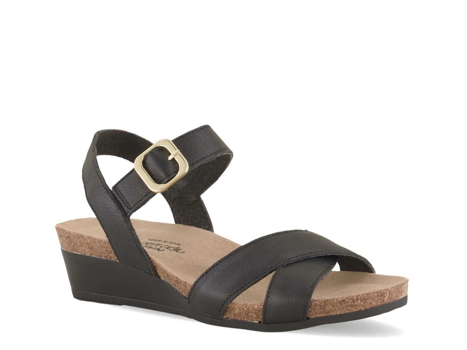 Сандалии Naot Throne Wedge Sandal, Black Leather