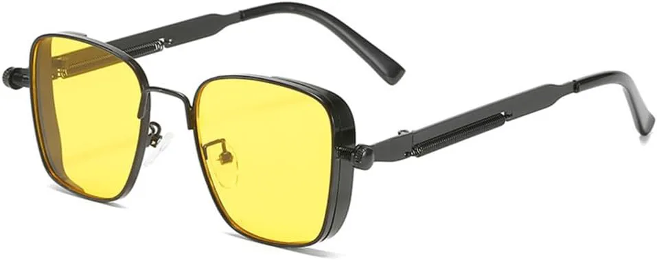 

Квадратные солнцезащитные очки в стиле стимпанк для мужчин и женщин, винтажные металлические панк-солнцезащитные очки с защитой от УФ-излучения UV400 MTZJH, 06