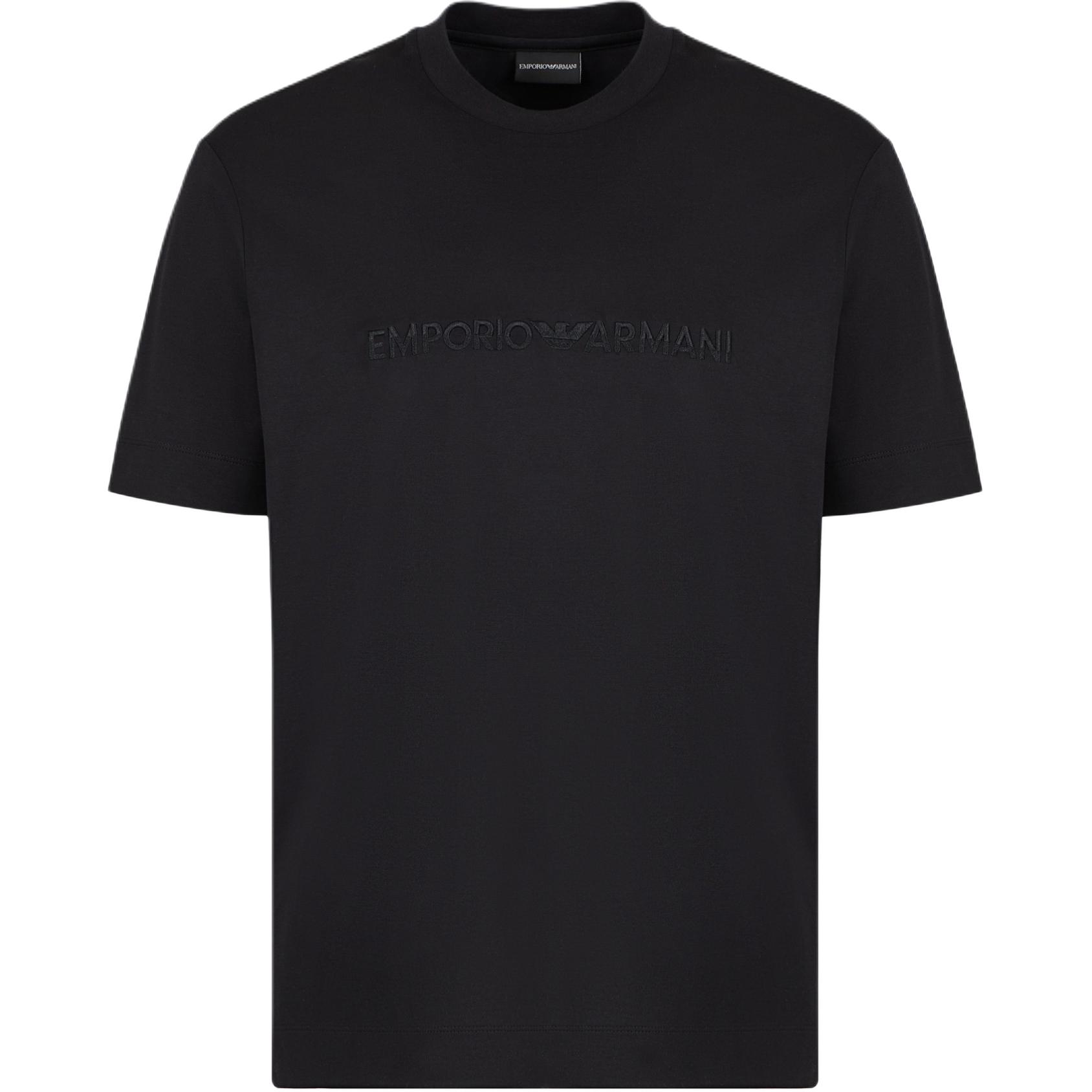 Футболка с вышитым логотипом EMPORIO ARMANI, черный — фото 4