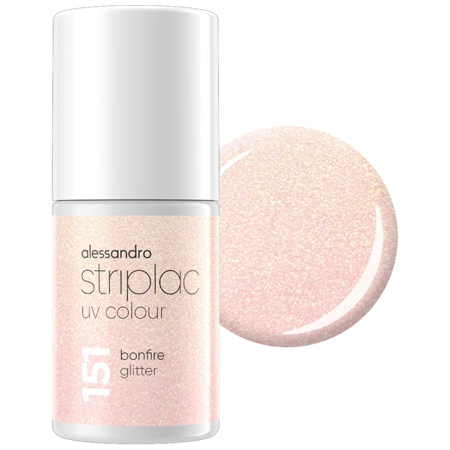 UV-лак для ногтей Bonfire Glitter от alessandro Striplac Alessandro, 2-Pink