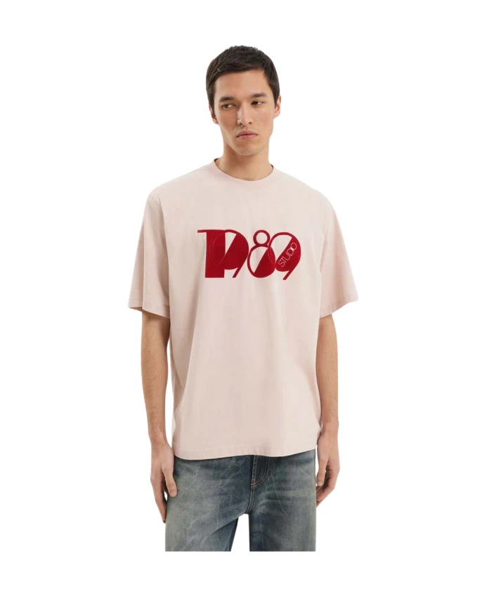 

Розовая футболка с короткими рукавами и круглым вырезом 1989 Studio, розовый