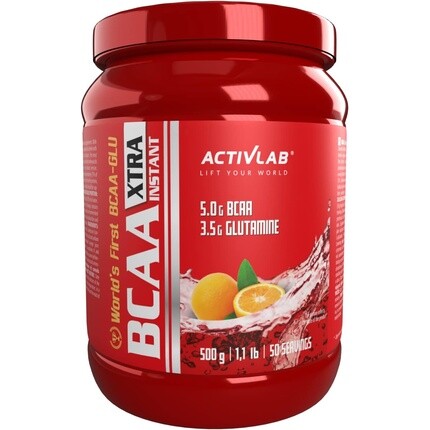 

Bcaa Xtra Instant 500G Jar Порошок для тренировки, восстанавливающие добавки, аминокислоты с разветвленной цепью и глютамином, питательная сила, апельсиновый вкус, Activlab