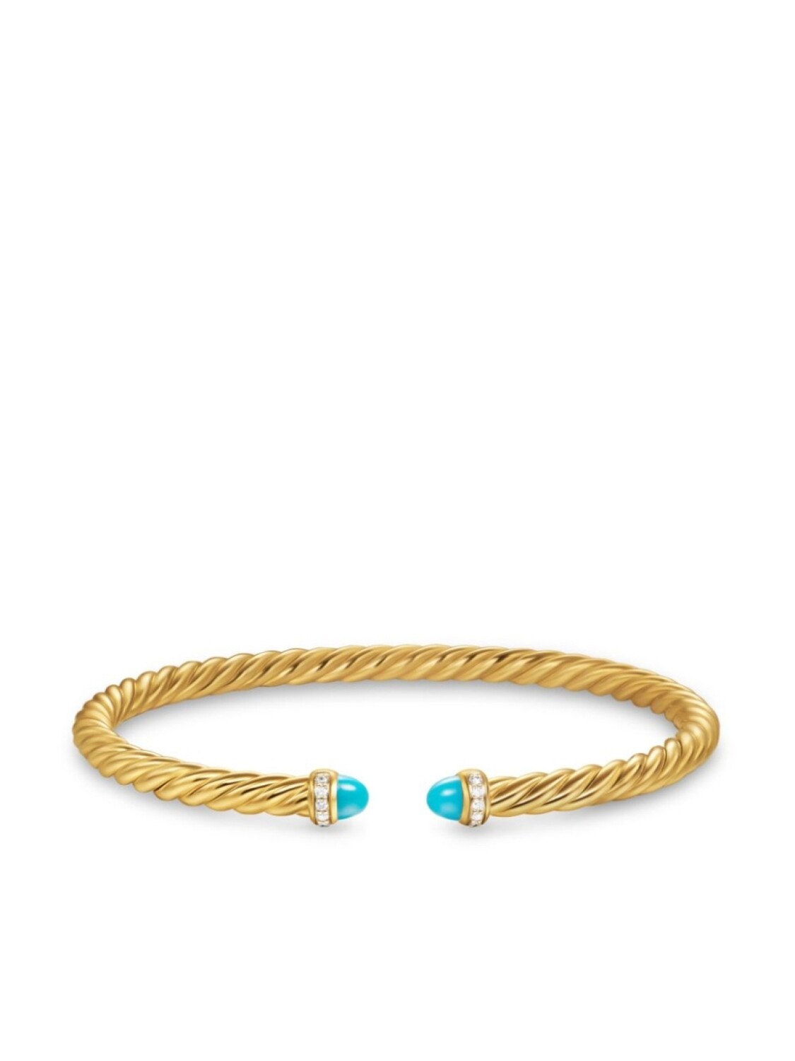 

Браслет Cablespira из желтого золота 18 карат с бирюзой и бриллиантами David Yurman, золотой