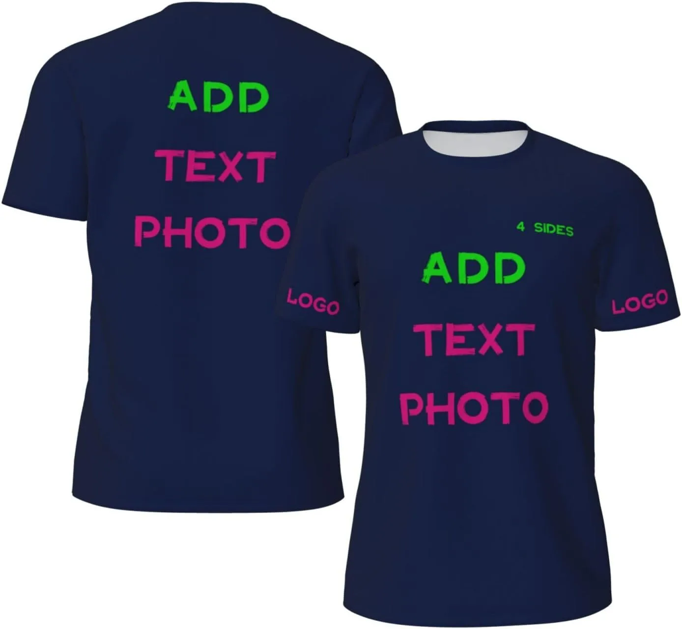 

Футболка Custom с принтом на 4 сторонах и логотипом