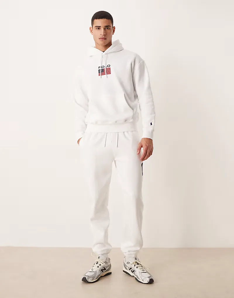 Спортивные брюки Polo Ralph Lauren Team USA унисекс с боковым логотипом, белый — фото 2