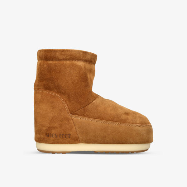 

Замшевые зимние ботинки Icon Low с тисненым логотипом Moon Boot, цвет tan