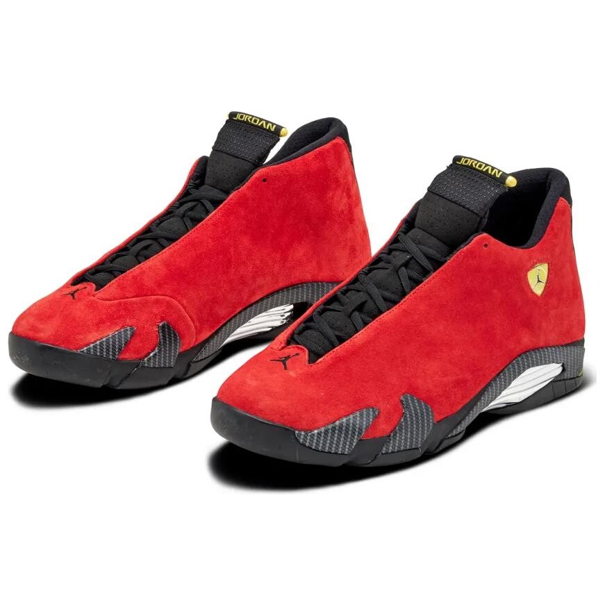 Кроссовки Air Jordan 14 Vintage Basketball Shoes Unisex Mid-top Red-black, красный — фото 3