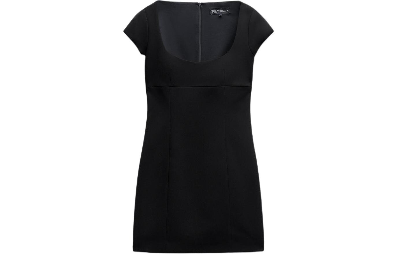 

Платье с короткими рукавами женское черное Zara