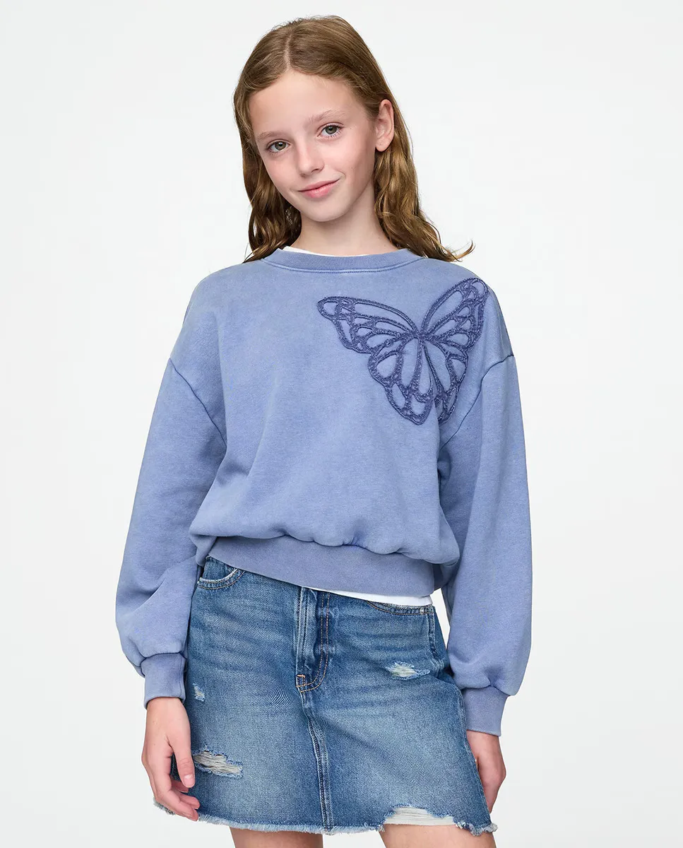 

Детская толстовка с круглым вырезом Gap, синий