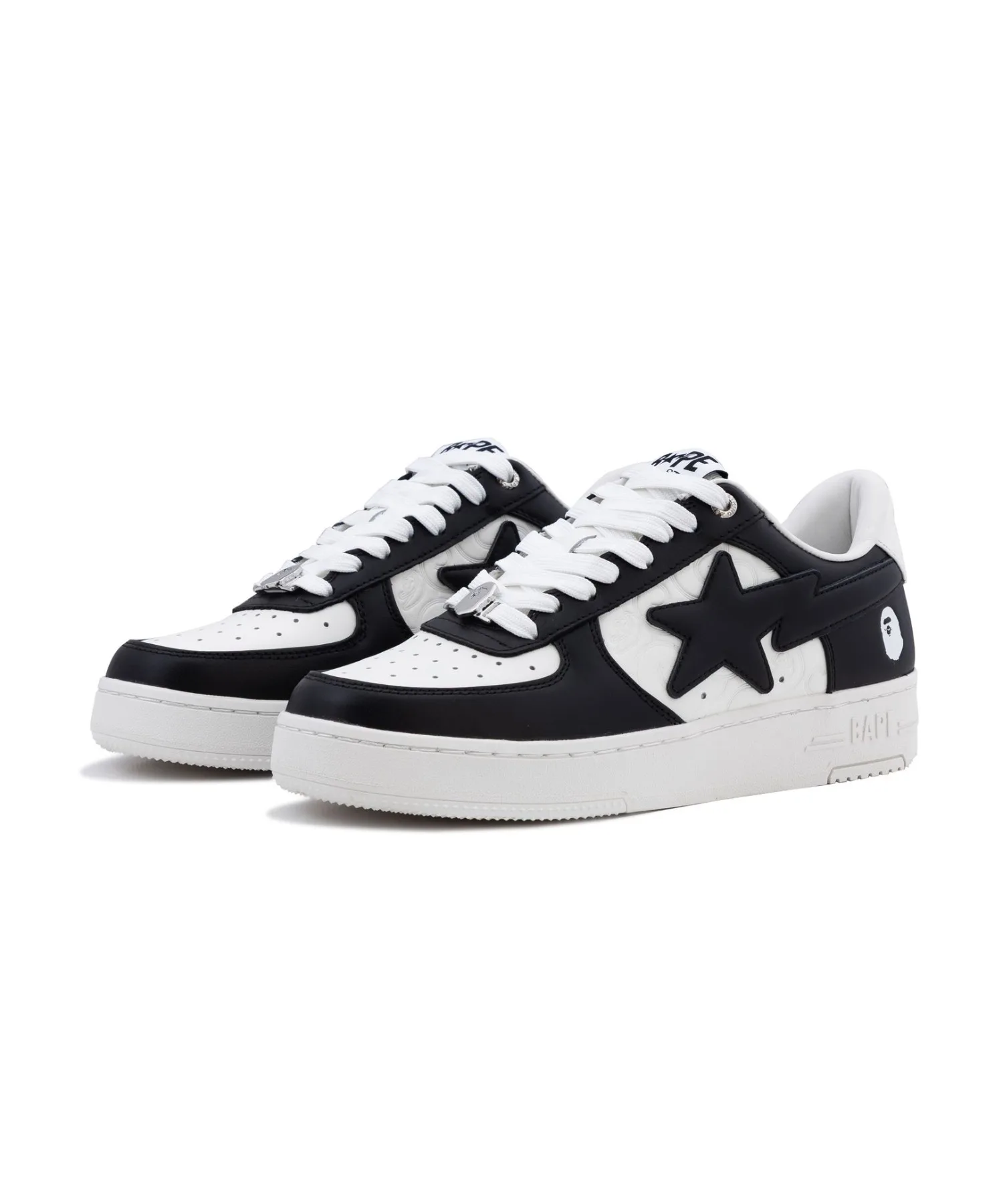 Мужские кроссовки из натуральной кожи BAPE STA #3 A BATHING APE черные