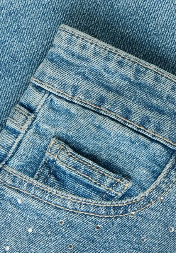 Джинсовые шорты jeansshorts со стразами Name It, Medium Blue Denim — фото 4