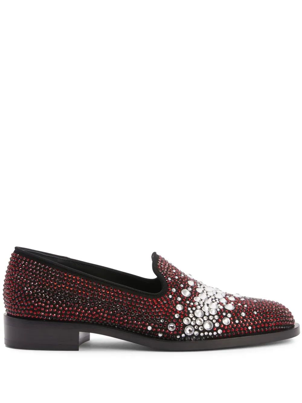 Лоферы Matildha с кристаллами Giuseppe Zanotti, красный