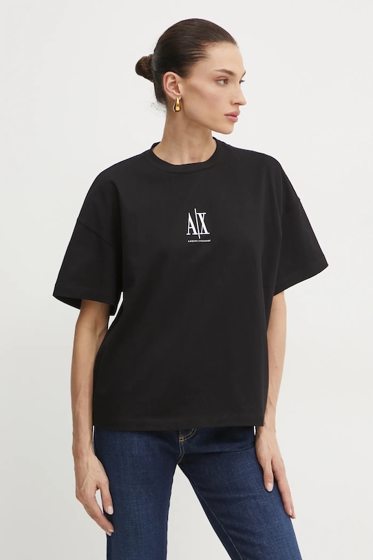 

Хлопковая футболка Armani Exchange, черный