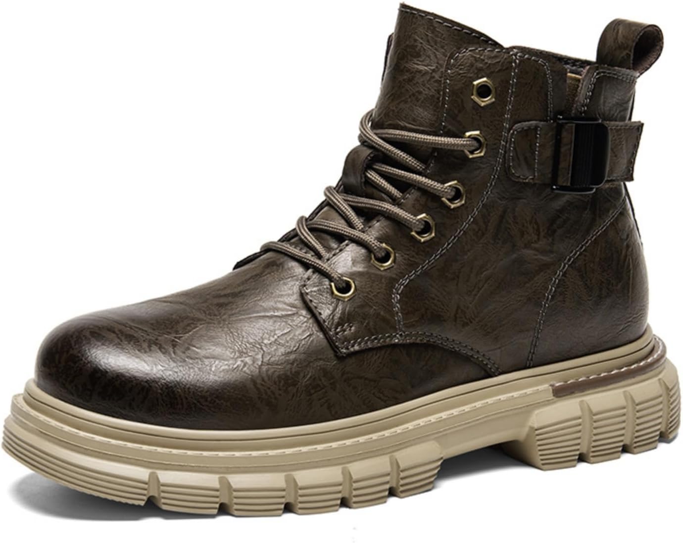 

Мужские желтые камуфляжные ботинки с акцентом, стильные ботинки на шнуровке до щиколотки с прочной подошвой Aokisx