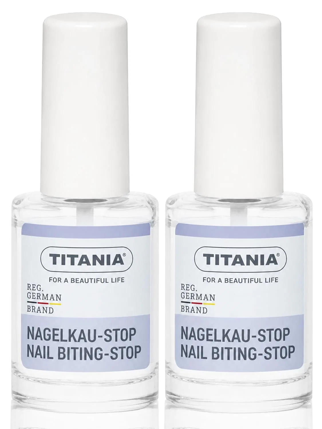 Лак для ногтей «Nagel Kau-Stop» против обгрызания от TITANIA, 10 мл, 2 шт. Titania, Transparent