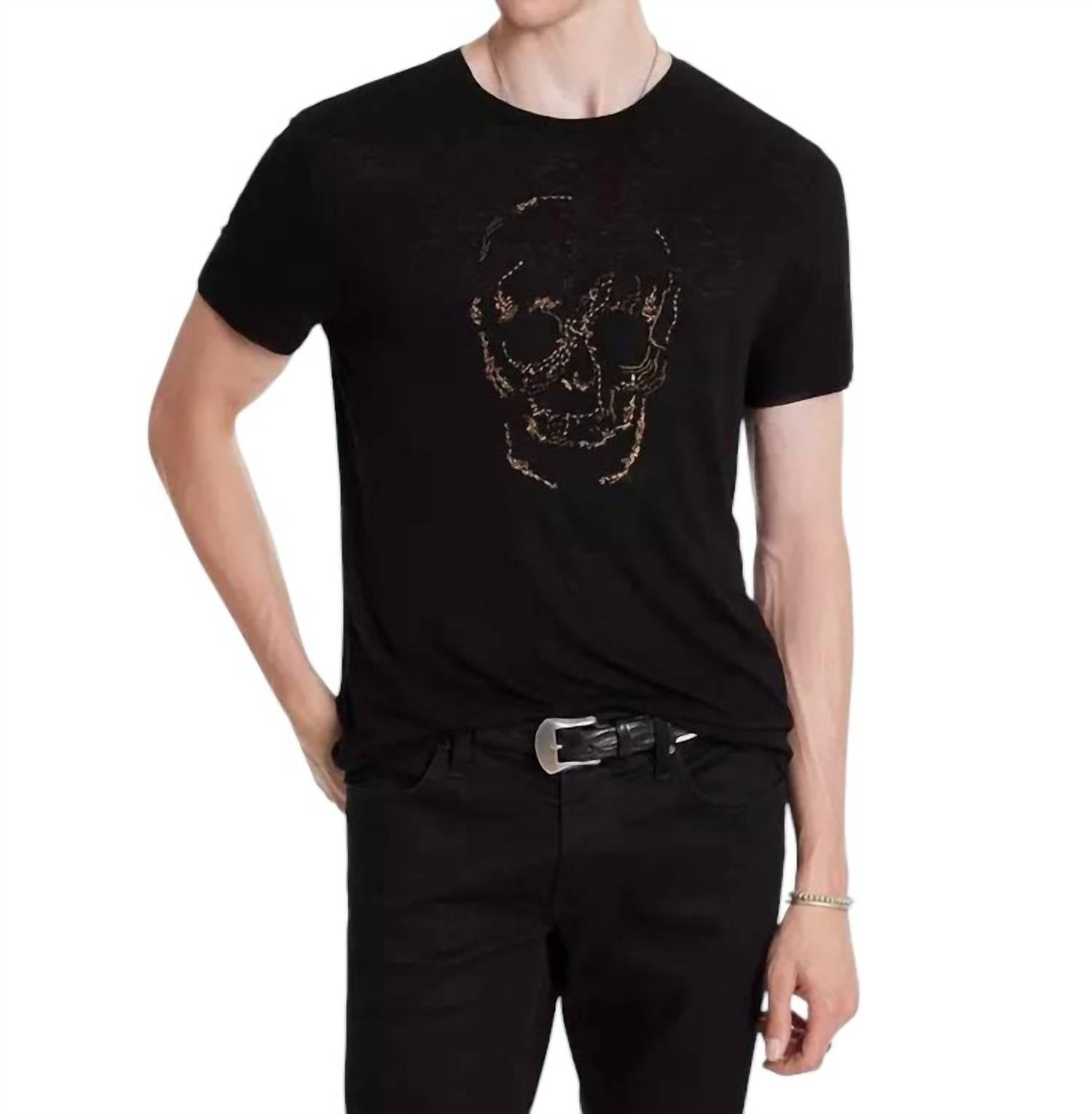 

Футболка с декоративным черепом черного цвета John Varvatos