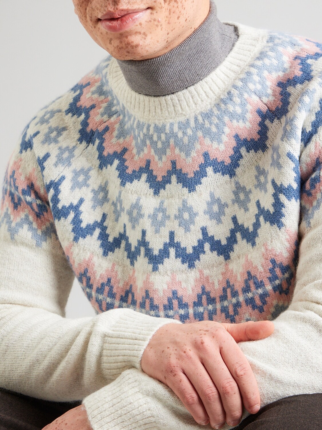 GAP Свитер 'FAIR ISLE YOKE' в белом цвете — фото 2